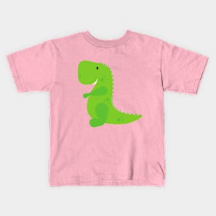 Smiling Green Baby T Rex Dinosaur Kids T-Shirt